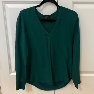 Silk J Crew emerald green blouse size 4